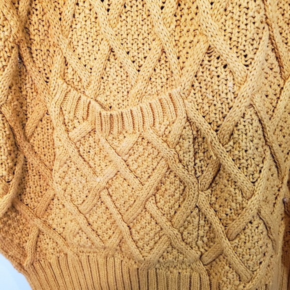 Jeanne Pierre Yellow Knit Sweater Dress M - Picture 8 of 12